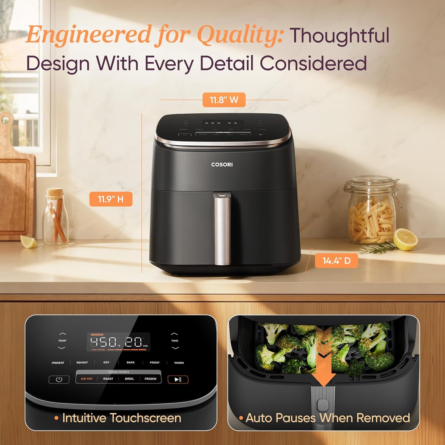 Friteuză cu aer cald Cosori 6 L 9-în-1, imagine 7